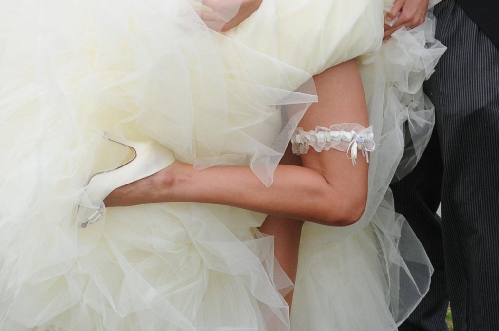 The history of bridal and wedding garters worn by the bride
